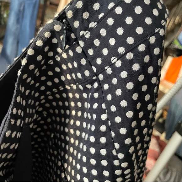 The Limited Navy Blue & White Polka Dot Pencil Skirt Womens size 0 Ribbon Belt - Picture 9 of 10